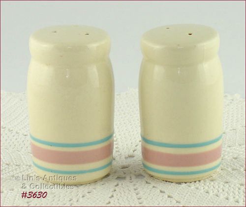 McCoy Pottery Stonecraft Pink and Blue Shakers