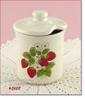 McCOY POTTERY STRAWBERRY COUNTRY JAM JAR WITH LID
