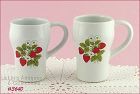 McCoy Strawberry Country Tall Mugs Set of 2