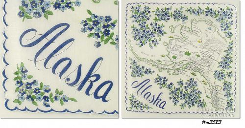 State Souvenir Hanky Alaska