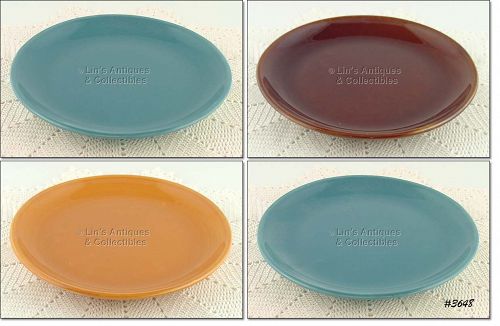 McCOY POTTERY SUBURBIA WARE DINNER PLATES SET OF 4