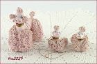 Vintage Pink Spaghetti Poodles Mama and Babies