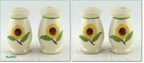 Vintage Shawnee Pottery Sunflower Line Shaker Set