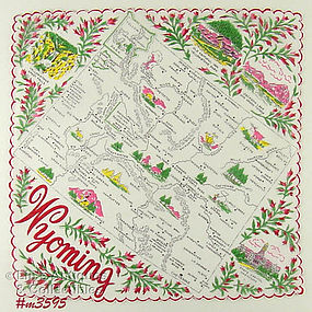 STATE SOUVENIR HANDKERCHIEF, WYOMING