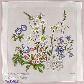 FLORAL HANDKERCHIEF SIGNED KRIER (3 AVAILABLE)