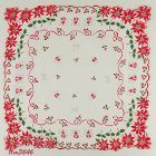 Vintage Christmas Hanky Poinsettias and Bells