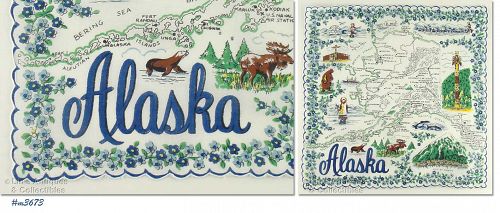 Vintage State Souvenir Hanky Alaska