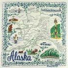 Vintage State Souvenir Hanky Alaska