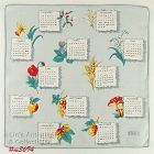 VINTAGE 1961 CALENDAR HANDKERCHIEF