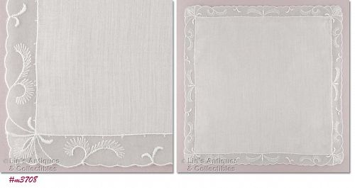 Vintage Wedding Hanky with Pastel Green Edging