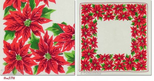 Vintage Christmas Hanky Lots of Poinsettias