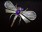 Vintage Mexican Silver Dragonfly Brooch by Parra