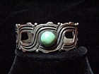 Rafael Melendez Turquoise Vintage Mexican Silver Cuff