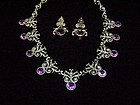 Superb Vintage Mexican Silver Purple Stone Necklace