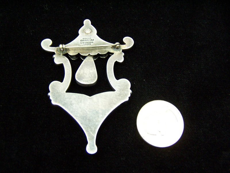 Rare Vintage Mexican Silver Los Castillo  Brooch Pin