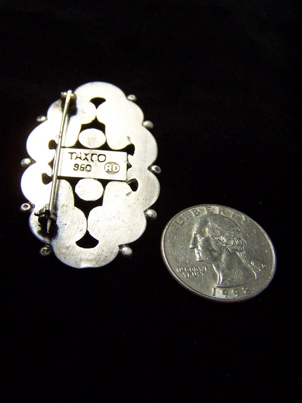 Rafael Dominguez Vintage Mexican Silver Brooch Pin