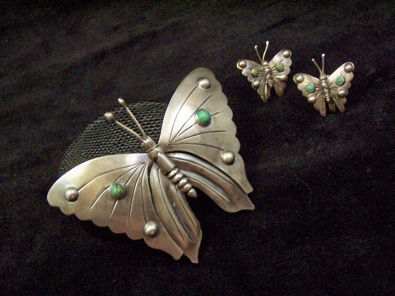 Mexico 925 store Sterling Silver green Butterfly Bangle Bracelet from Mexico, Butterfl