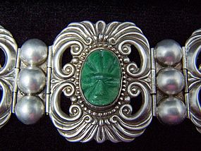 Patino Repousse Vintage Mexican Silver Bracelet