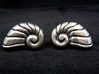 William Spratling Vintage Mexican Silver Shell Earrings