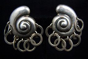 Margot de Taxco Vintage Mexican Silver Rare Earrings