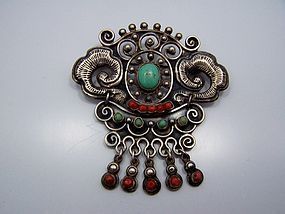Matl Matilde Poulat Early Vintage Mexican Silver Brooch