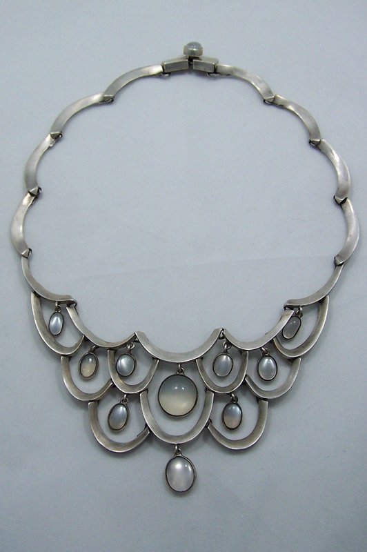 Antonio Pineda Mexican Silver Moonstone Necklace