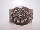 Mexico City Repousse Roses Vintage Mexican Cuff