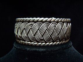 Hector Aguilar Vintage Mexican Silver Braided Cuff