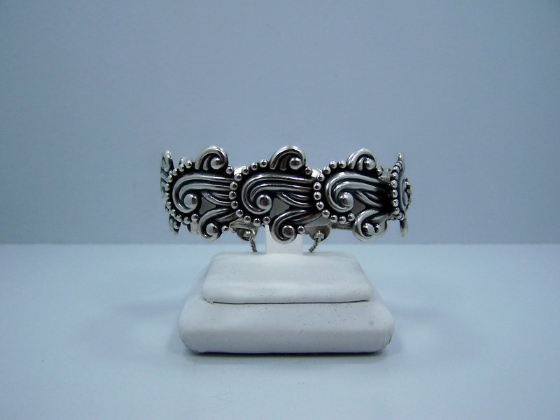 Los Castillo Glyph Vintage Mexican Silver Bracelet