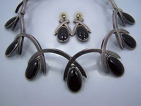 Antonio Pineda Vintage Mexican Silver Necklace & Ears