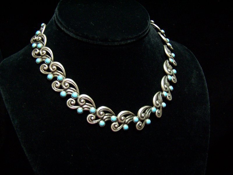 Margot de Taxco Vintage Mexican Silver Necklace # 5113