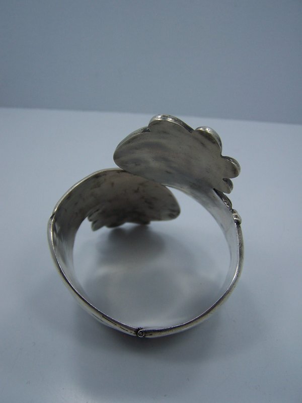 Vintage Mexican Silver Clamper Gorgeous Swirl