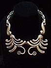 Fantastic Repousse Vintage Mexican Silver Necklace