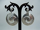 Hector Aguilar Vintag Mexican Silver Swirl Earrings