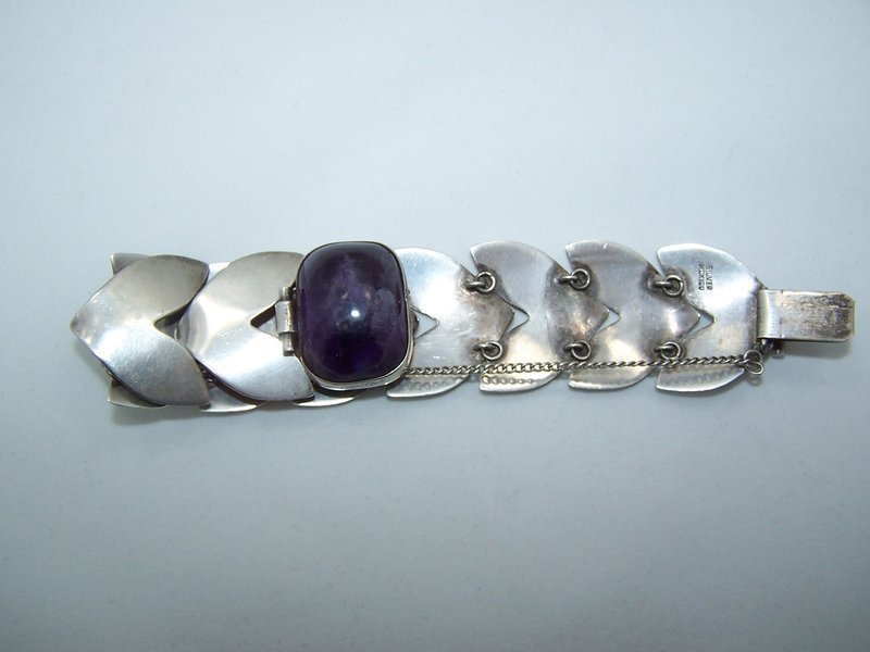 Fred Davis Dsg Amethyst Vintage Mexican Bracelet