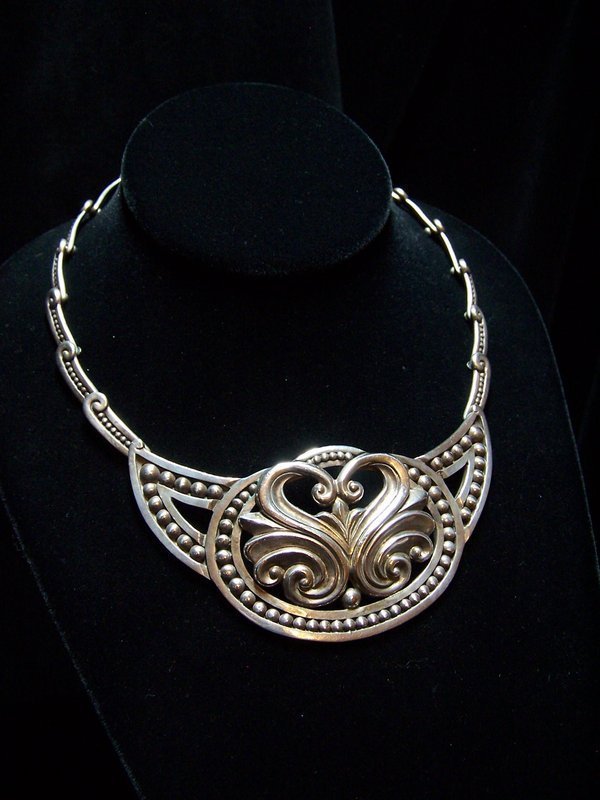 Margot de Taxco Mexican Silver #5291 Swan Necklace
