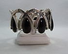 Antonio Pineda Vintage Mexican Silver Bracelet Obsidian