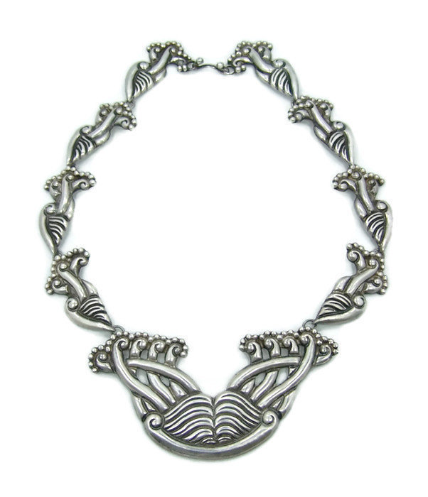 980 Taxco Vintage Mexican Silver Pectoral Necklace