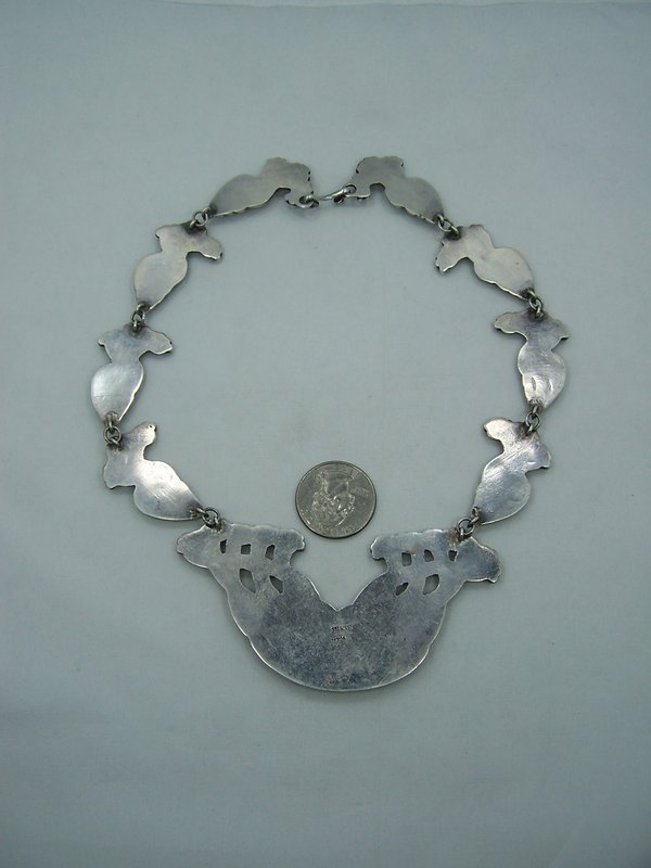 980 Taxco Vintage Mexican Silver Pectoral Necklace