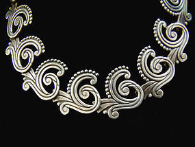 Los Castillo 615 Vintage Mexican Silver Swirl Necklace