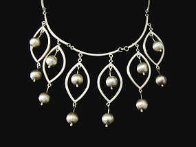 Old Mexican Silver Vintage Cascade Necklace