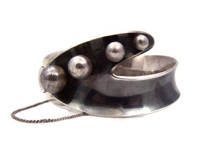 Sigi Pineda Mexican Silver Pearls Vintage Bracelet