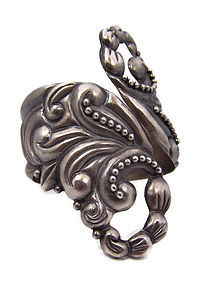 E.S. Mexican Silver Repousse Clamper Bracelet