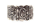 Los Castillo 156  Mexican Silver Glyph Vintage Bracelet