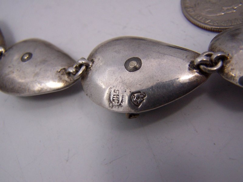 Vintage Multi Gem Stone Rare Mexican Silver Necklace