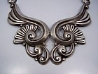 Gerardo Lopez Vintage Mexican Silver Lotus Necklace