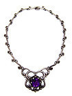 Nestor Vintage Mexican Silver Purple Stone Necklace