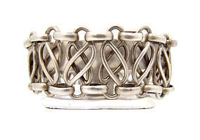 Hector Aguilar Braided Vintage Mexican Silver Bracelet