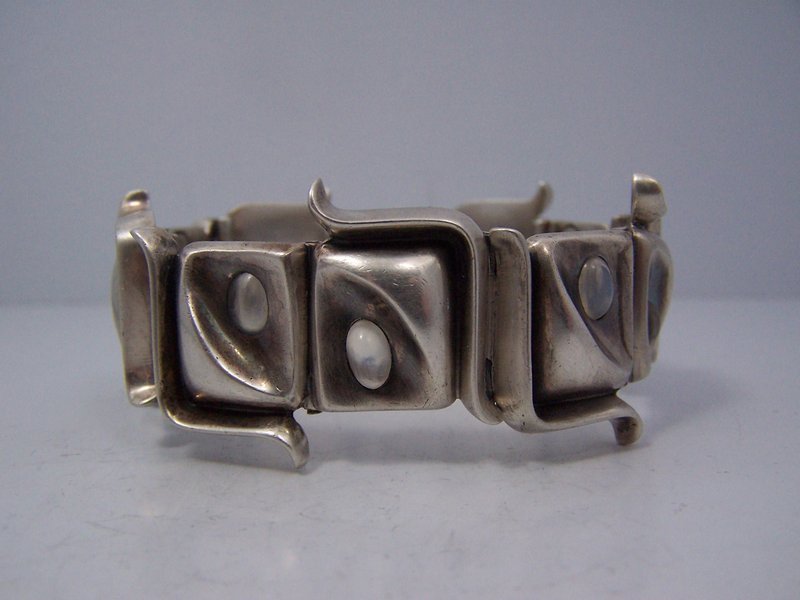Antonio Pineda Moonstone Mexican Silver Bracelet