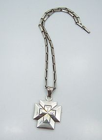 William Spratling Cross Necklace Vintage Mexican Silver